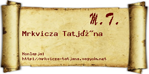 Mrkvicza Tatjána névjegykártya